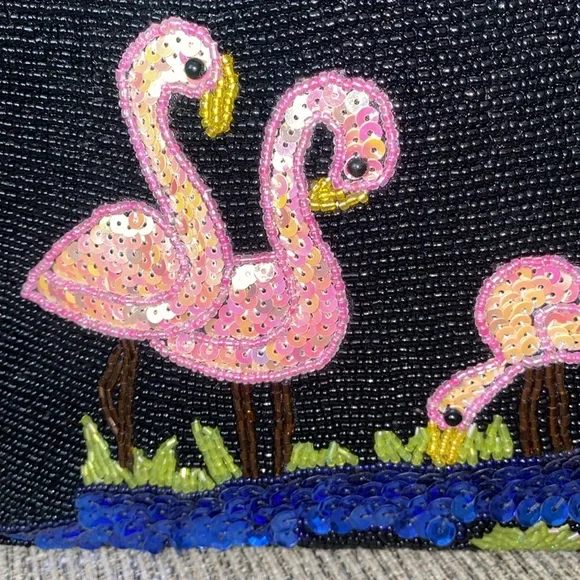 Vintage Flamingo Beaded Bag - Picture 6 of 9